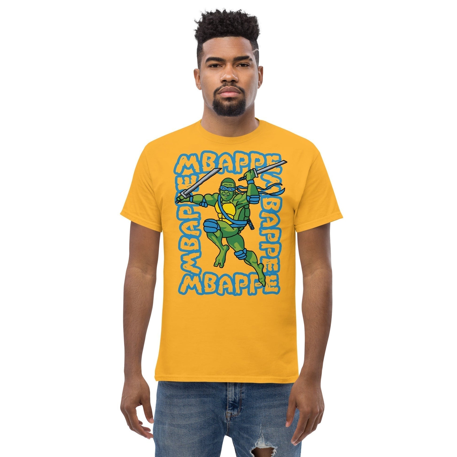 Kylian Mbappe Blue Ninja Turtle Leonardo Men's classic tee Next Cult Brand Football, Kylian Mbappe, Leonardo, Ninja Turtles, PSG