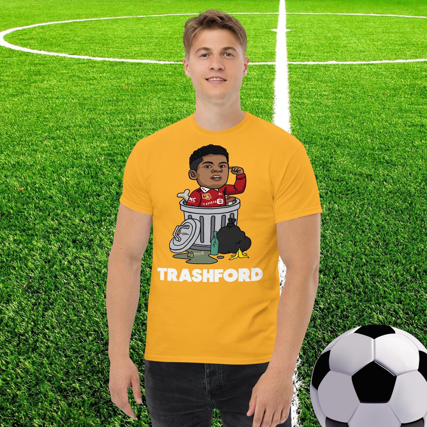 Trashford Marcus Rashford Manchester United Gift Man United Gift Marcus Rashford tee Gold T-shirts Football Manchester United Marcus Rashford Next Cult Brand