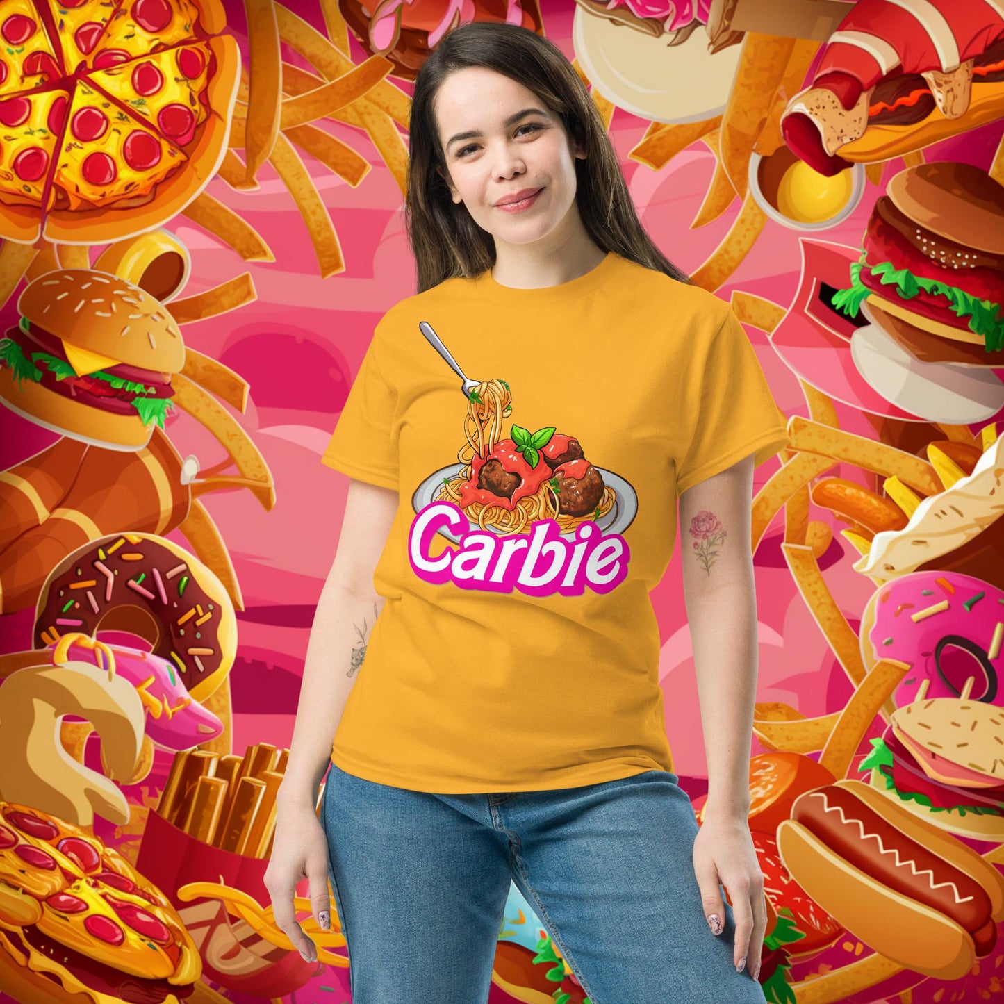 Carbie Barbie I Love Pasta I Love Carbs tee Next Cult Brand