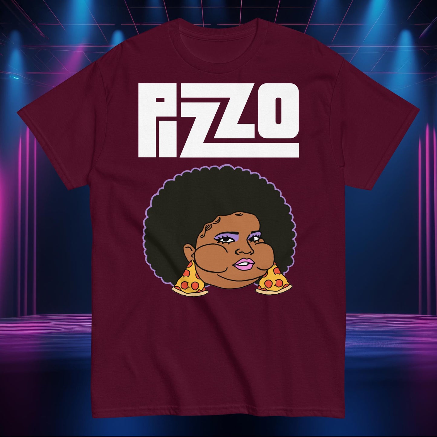 Pizzo Lizzo Pizza Lizzo Merch Lizzo Gift Body Positivity Body empowerment Lizzo T-shirt Maroon T-shirts Lizzo Music Next Cult Brand