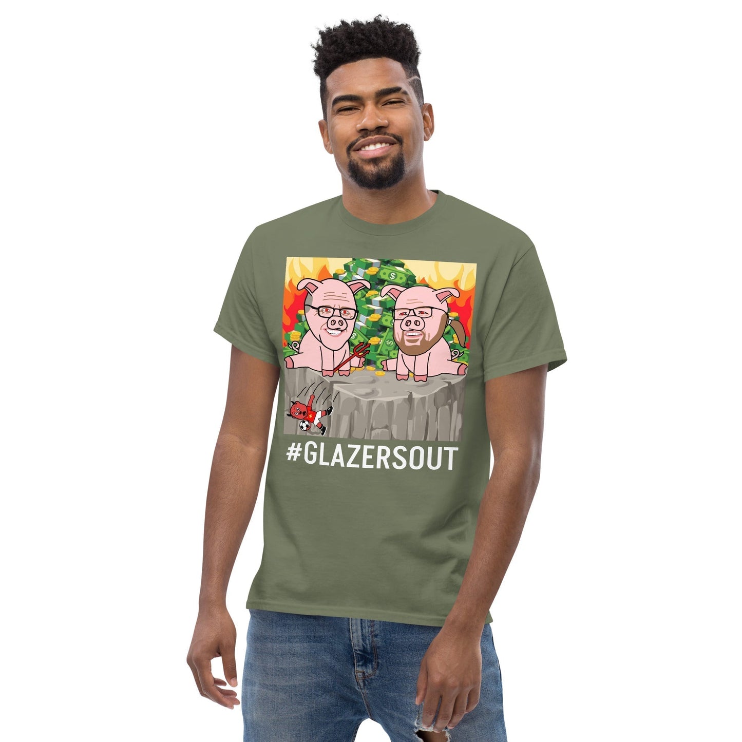 Glazers Out Manchester United T-shirt, White Letters, #GlazersOut Next Cult Brand Football, GlazersOut, Manchester United