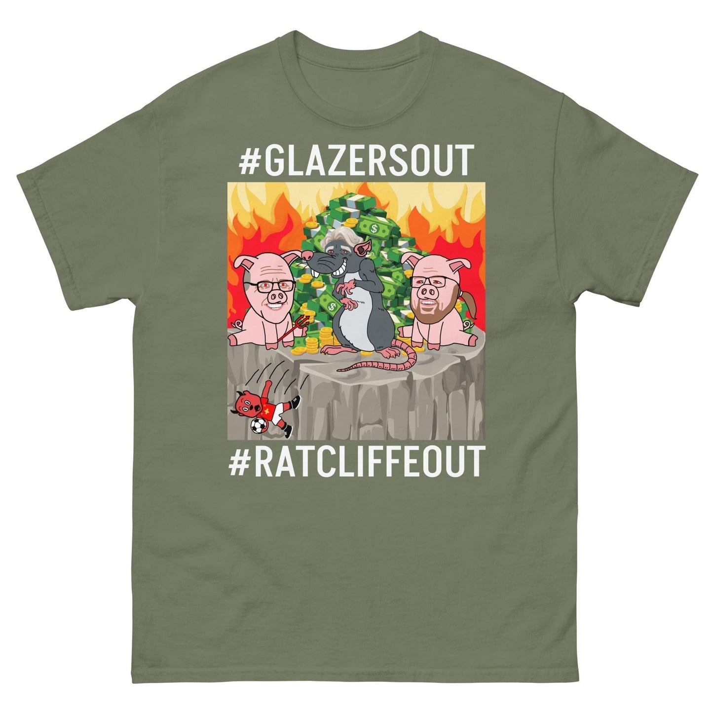 Manchester United Ratcliffe Out, Glazers Out T-shirt, White Letters, #GlazersOut #RatcliffeOut Next Cult Brand Football, GlazersOut, Manchester United, RatcliffeOut