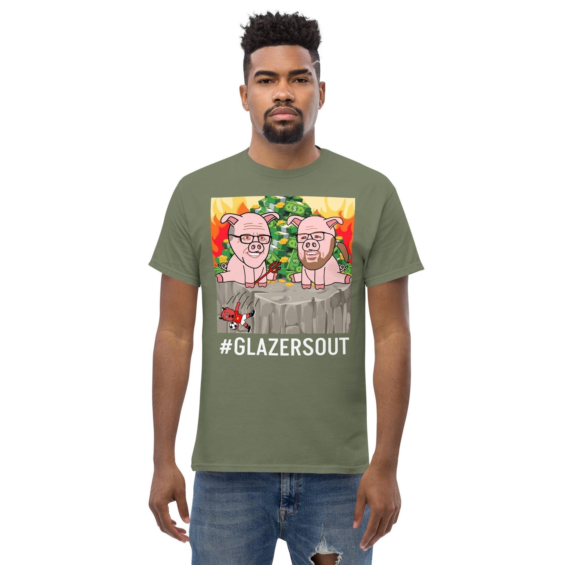 Glazers Out Manchester United T-shirt, White Letters, #GlazersOut Next Cult Brand Football, GlazersOut, Manchester United