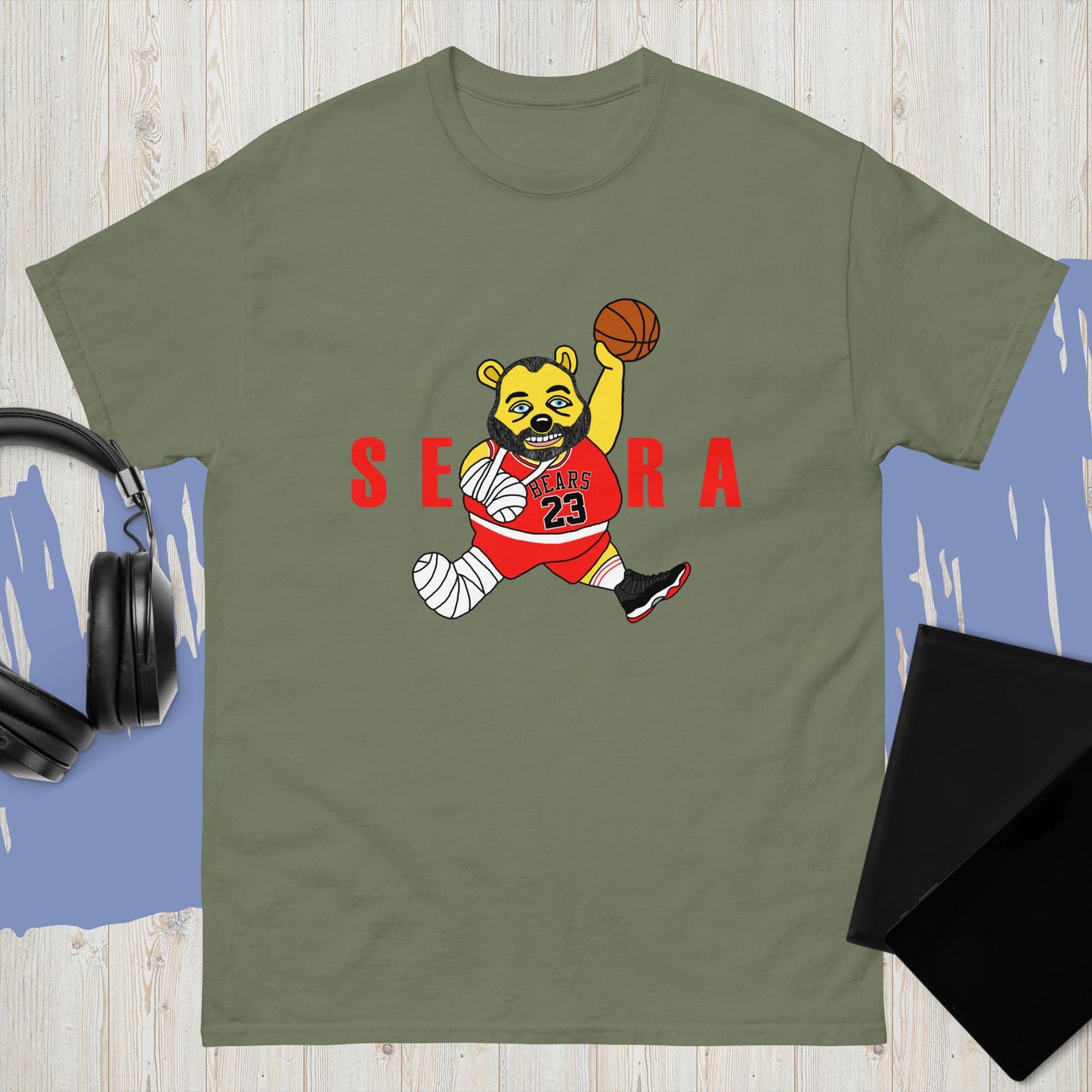 Air Segura, Tom Segura Basketball, Your Mom's House (YMH), 2 Bears 1 Cave, Funny Men's classic T-shirt Military Green T-shirts 2 Bears 1 Cave Air Segura Podcasts Stand-up Comedy Tom Segura YMH Next Cult Brand