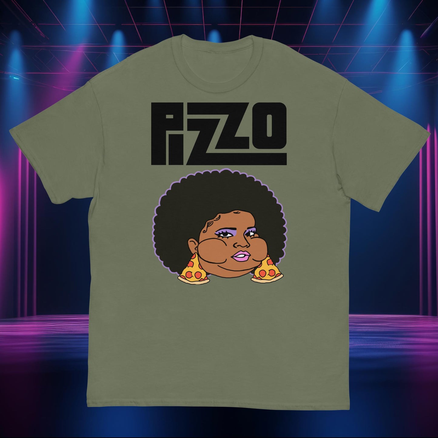 Pizzo Lizzo Pizza Lizzo Merch Lizzo Gift Body Positivity Body empowerment Lizzo shirt Military Green T-shirts Lizzo Music Next Cult Brand