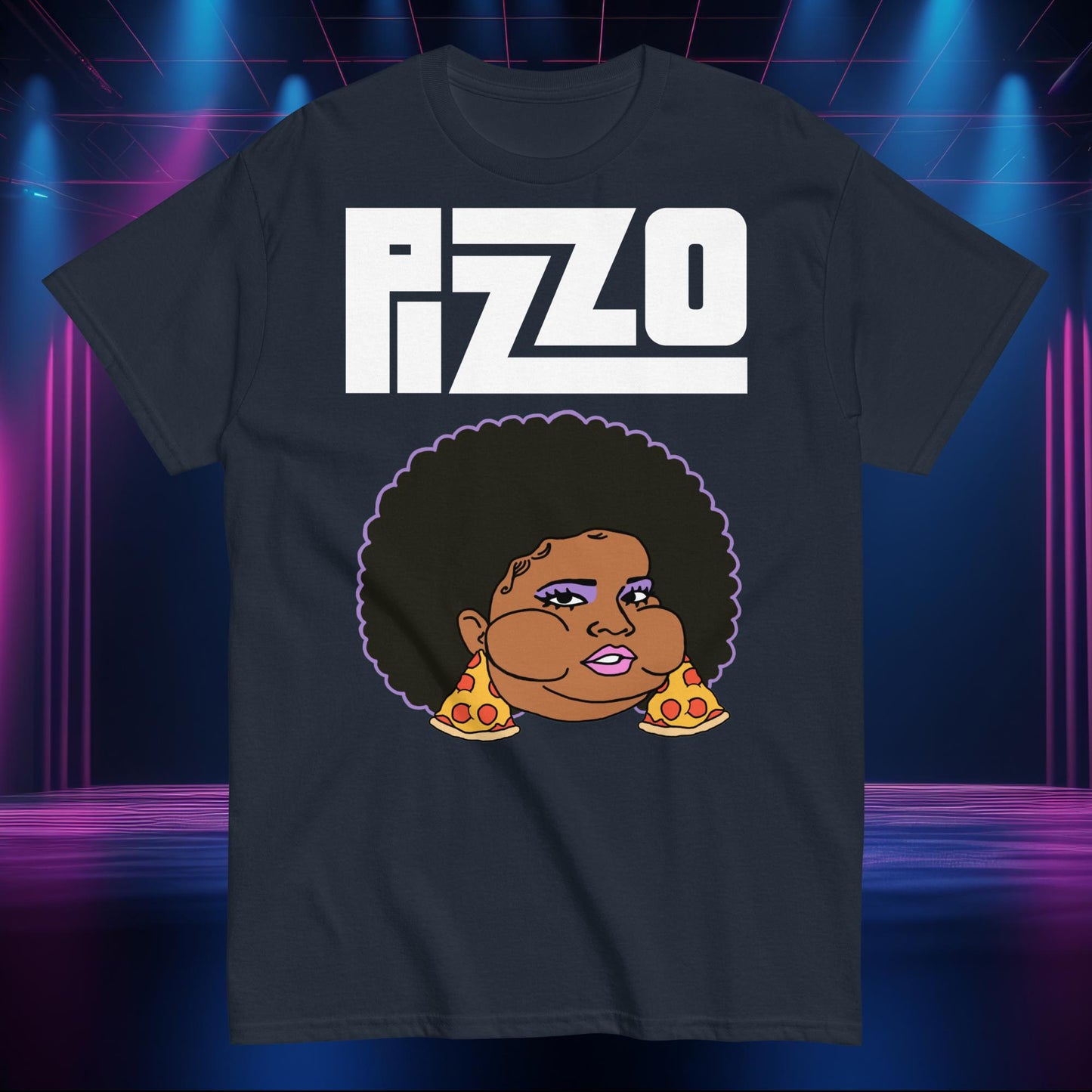 Pizzo Lizzo Pizza Lizzo Merch Lizzo Gift Body Positivity Body empowerment Lizzo T-shirt Navy T-shirts Lizzo Music Next Cult Brand