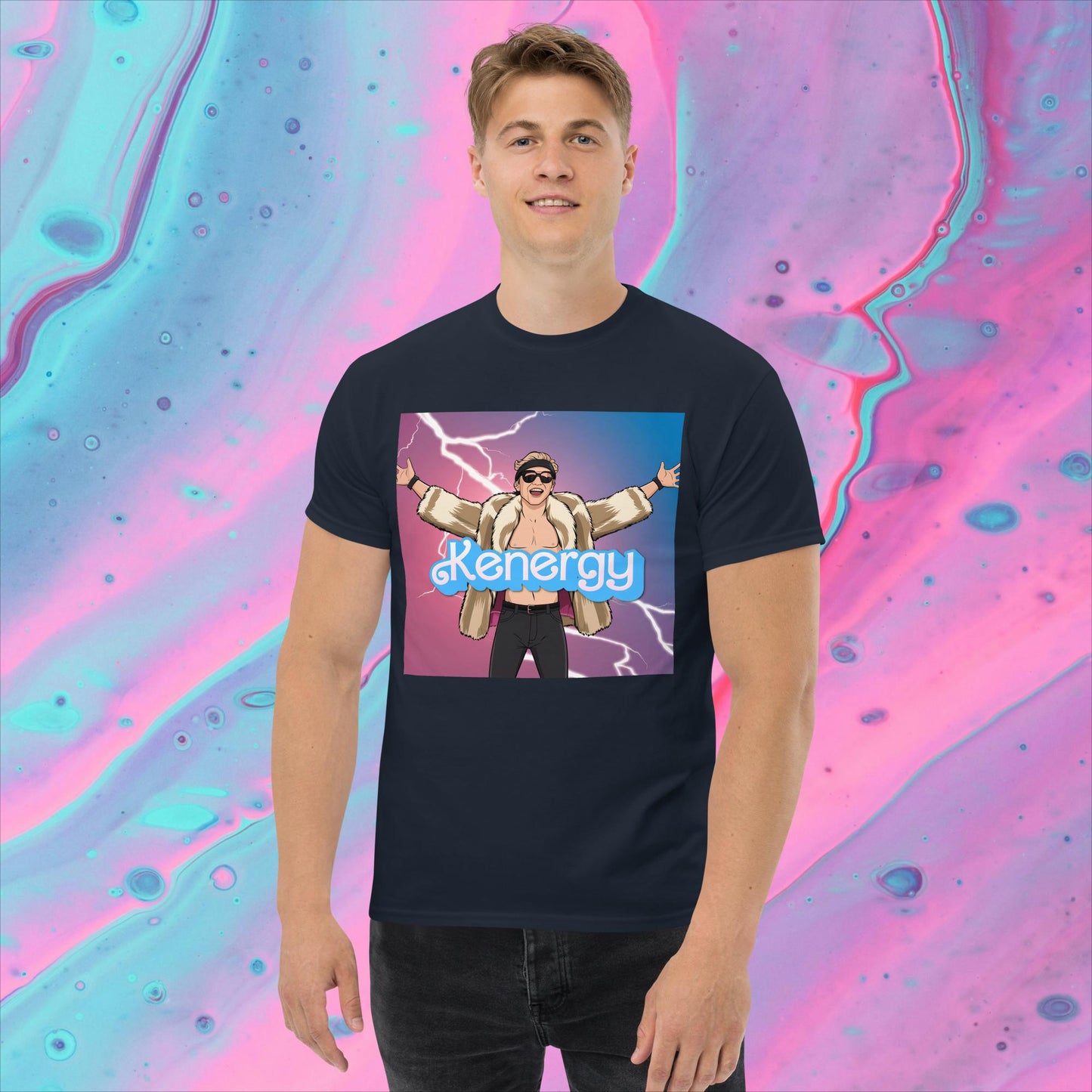 Kenergy Barbie Ryan Gosling Ken classic tee Navy T-shirts Barbie Celebrities Ken Kenergy Movies Ryan Gosling Next Cult Brand