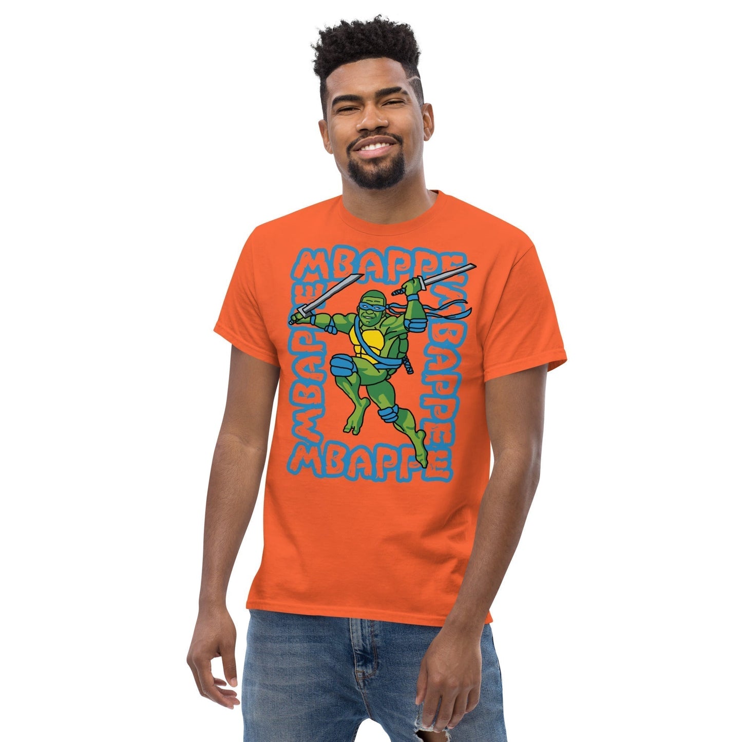 Kylian Mbappe Blue Ninja Turtle Leonardo Men's classic tee Next Cult Brand Football, Kylian Mbappe, Leonardo, Ninja Turtles, PSG