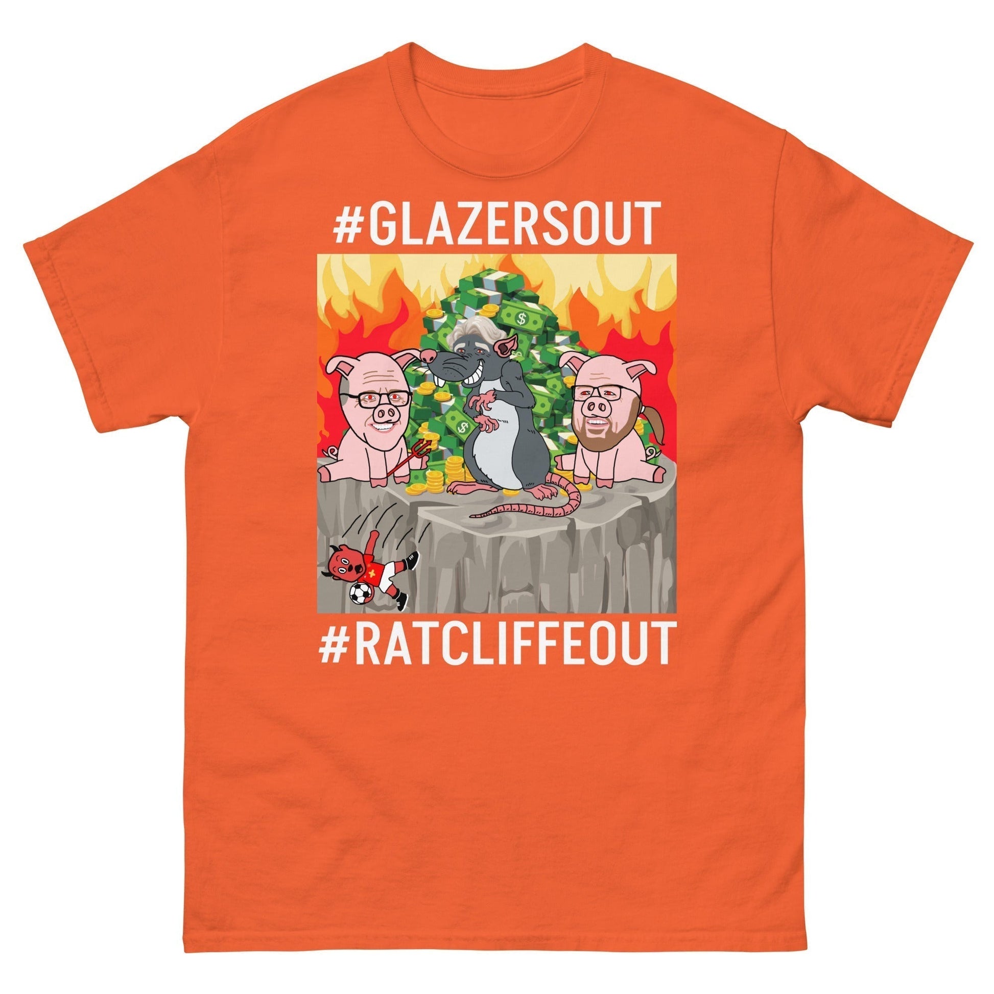 Manchester United Ratcliffe Out, Glazers Out T-shirt, White Letters, #GlazersOut #RatcliffeOut Next Cult Brand Football, GlazersOut, Manchester United, RatcliffeOut