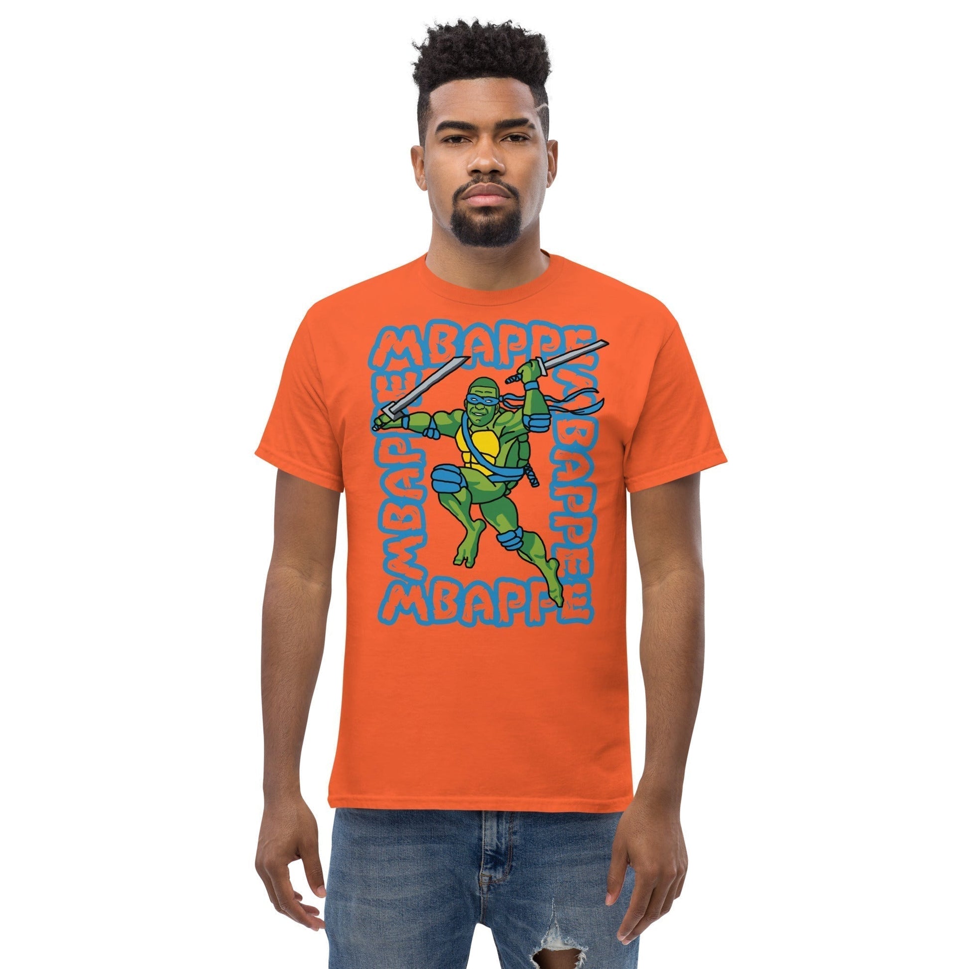 Kylian Mbappe Blue Ninja Turtle Leonardo Men's classic tee Next Cult Brand Football, Kylian Mbappe, Leonardo, Ninja Turtles, PSG