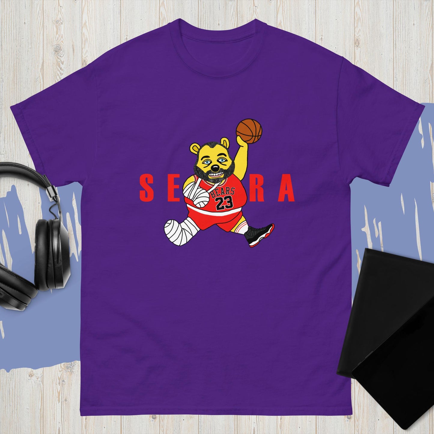 Air Segura, Tom Segura Basketball, Your Mom's House (YMH), 2 Bears 1 Cave, Funny Men's classic T-shirt Purple T-shirts 2 Bears 1 Cave Air Segura Podcasts Stand-up Comedy Tom Segura YMH Next Cult Brand