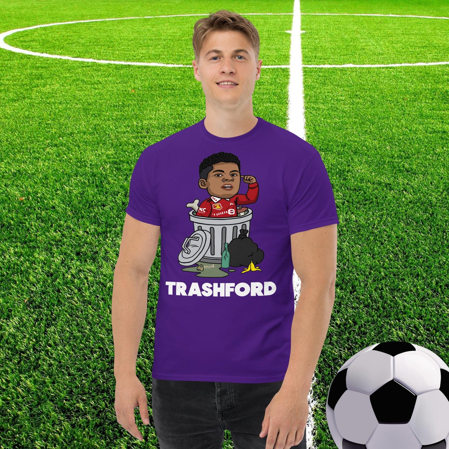 Trashford Marcus Rashford Manchester United Gift Man United Gift Marcus Rashford tee Purple T-shirts Football Manchester United Marcus Rashford Next Cult Brand