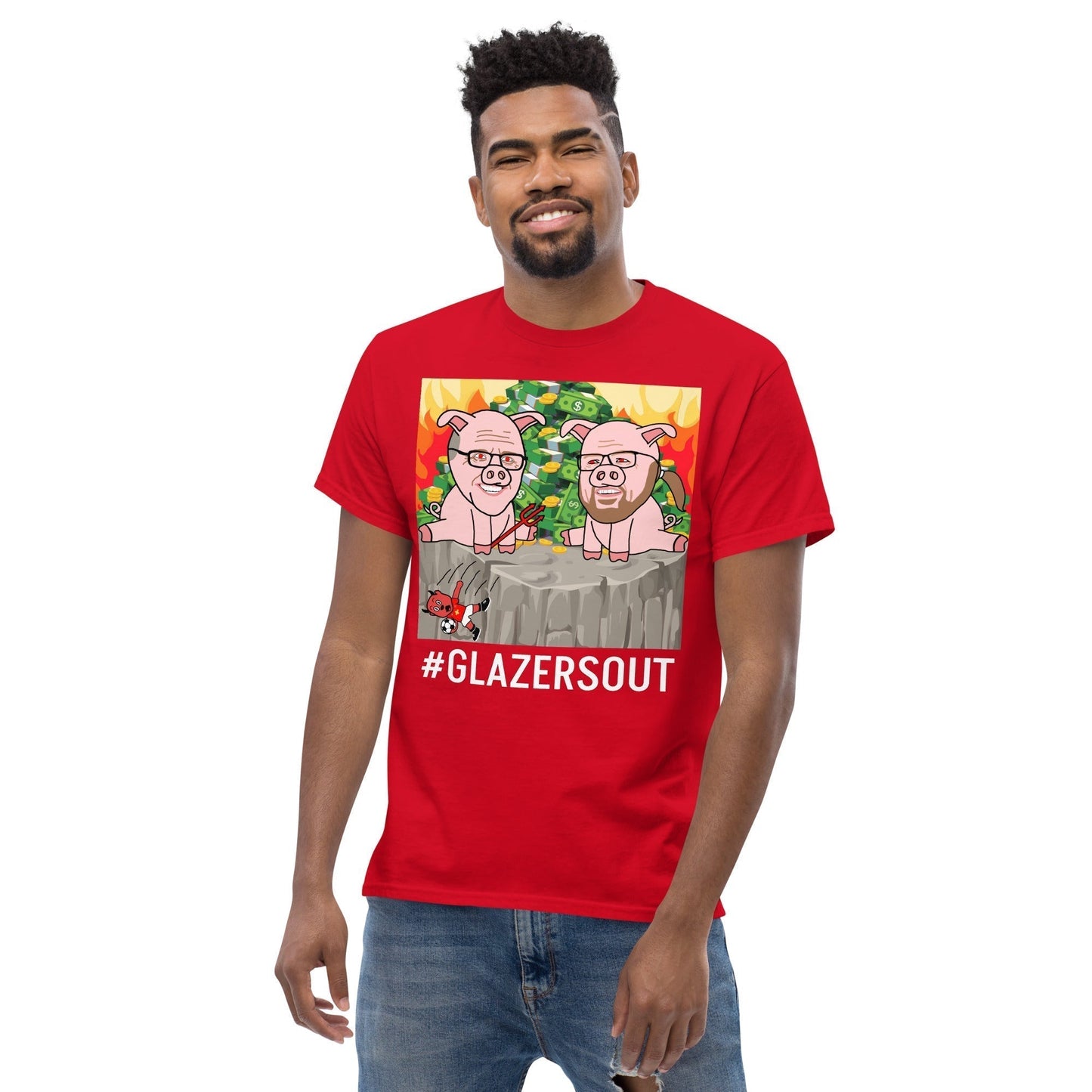 Glazers Out Manchester United T-shirt, White Letters, #GlazersOut Next Cult Brand Football, GlazersOut, Manchester United