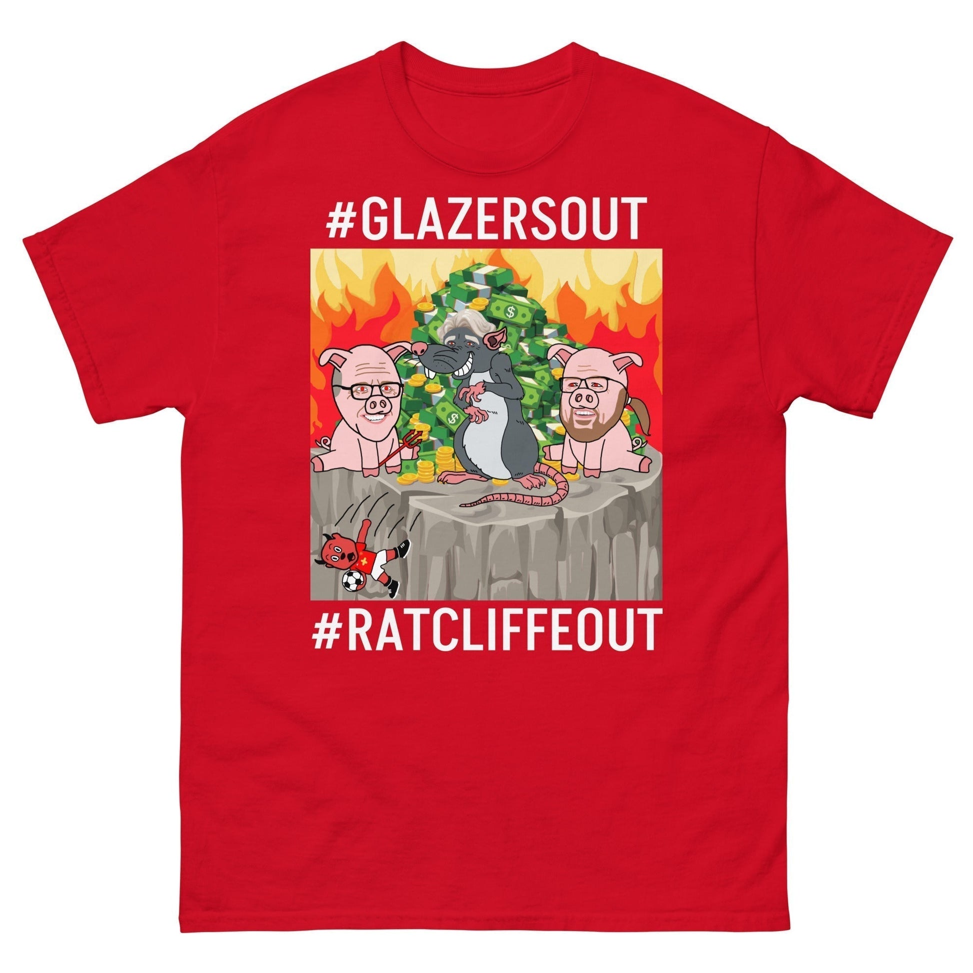 Manchester United Ratcliffe Out, Glazers Out T-shirt, White Letters, #GlazersOut #RatcliffeOut Next Cult Brand Football, GlazersOut, Manchester United, RatcliffeOut