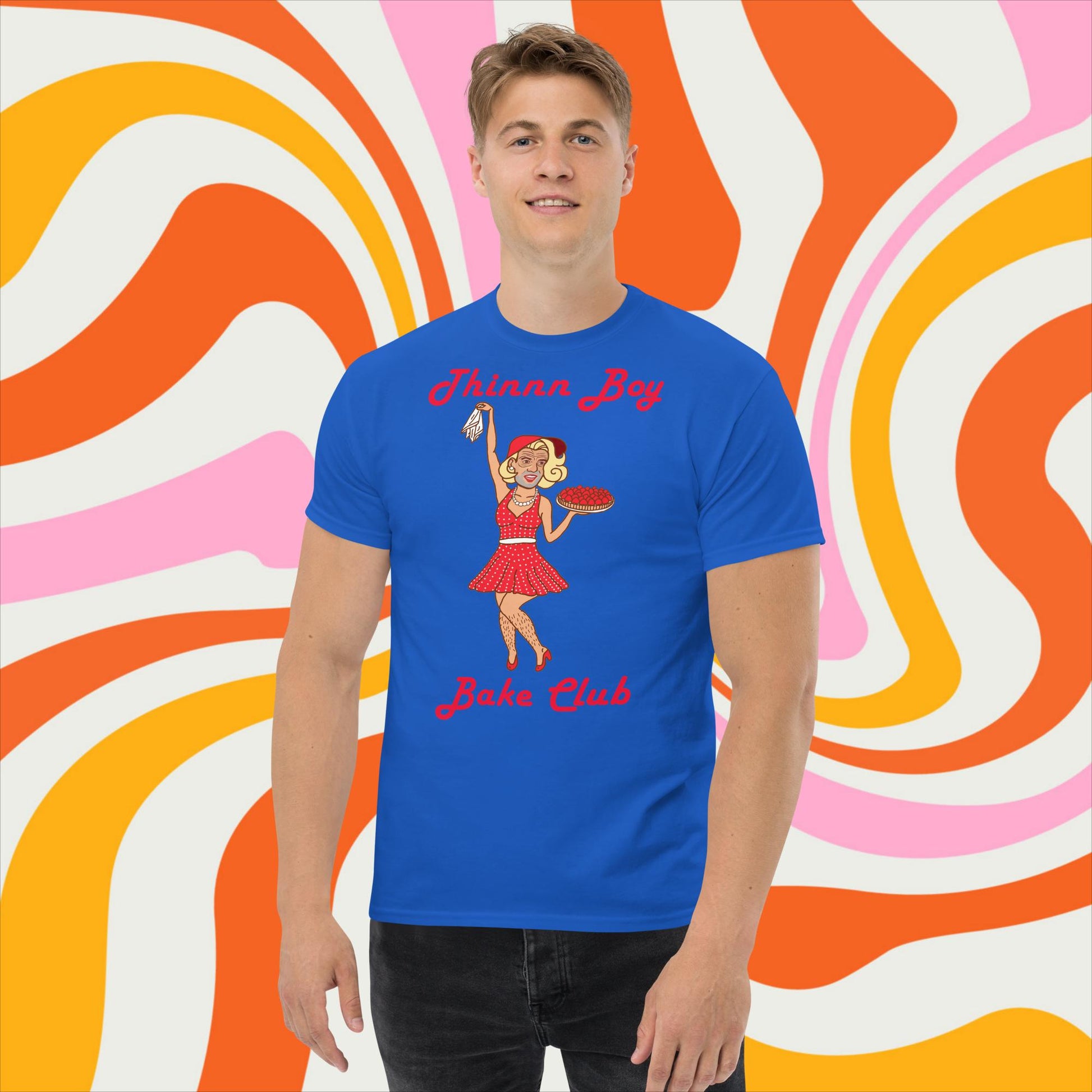 Thinnn Boy Bake Club The Fighter and The Kid TFATK Podcast Comedy 60s retro housewife Bryan Callen classic tee Royal T-shirts Bryan Callen Podcasts Stand-up Comedy The Fighter and The Kid (TFATK) Thinnn Boy Bake Club Next Cult Brand