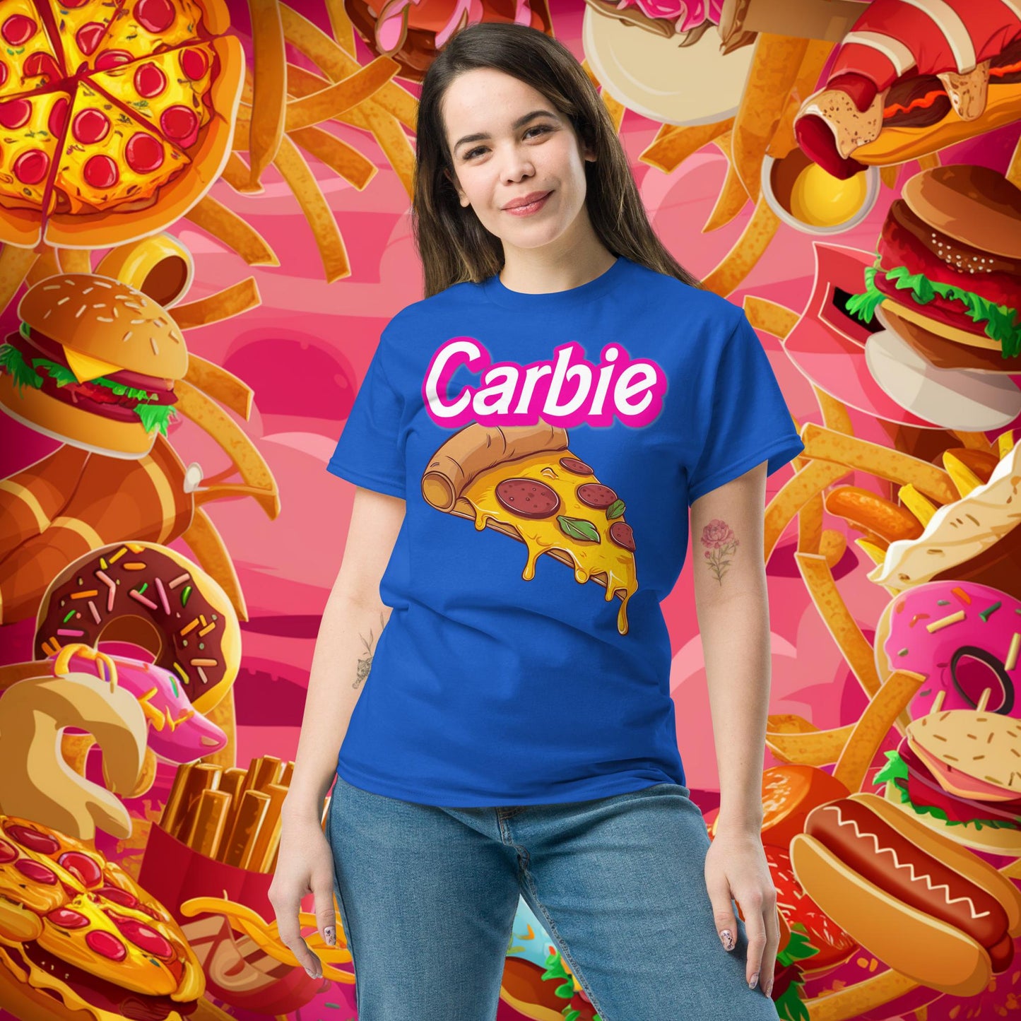 Carbie Barbie I Love Carbs I Love Pizza tee Next Cult Brand