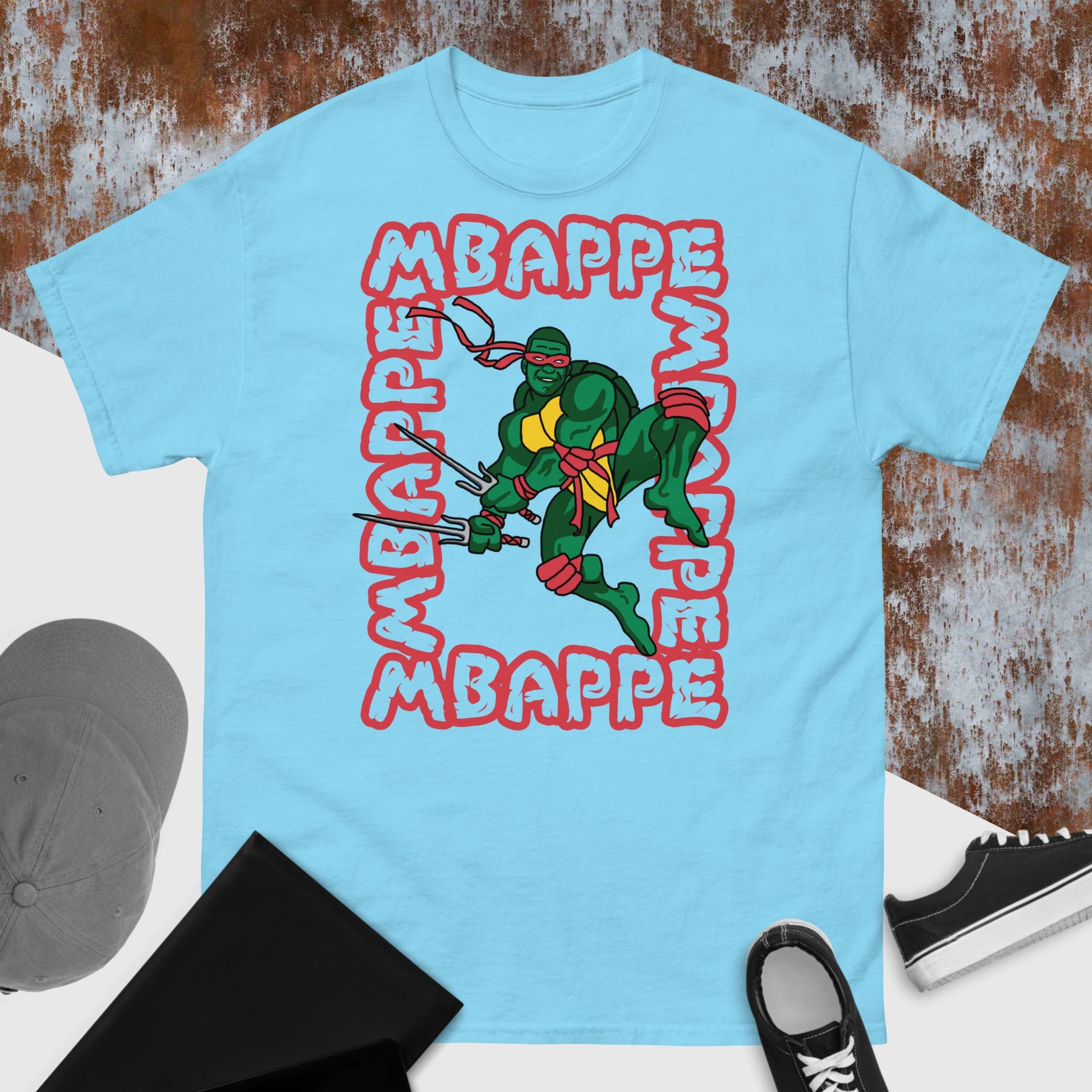 Kylian Mbappe Red Ninja Turtle Raphael Men's classic tee Next Cult Brand Football, Kylian Mbappe, Ninja Turtles, PSG, Raphael