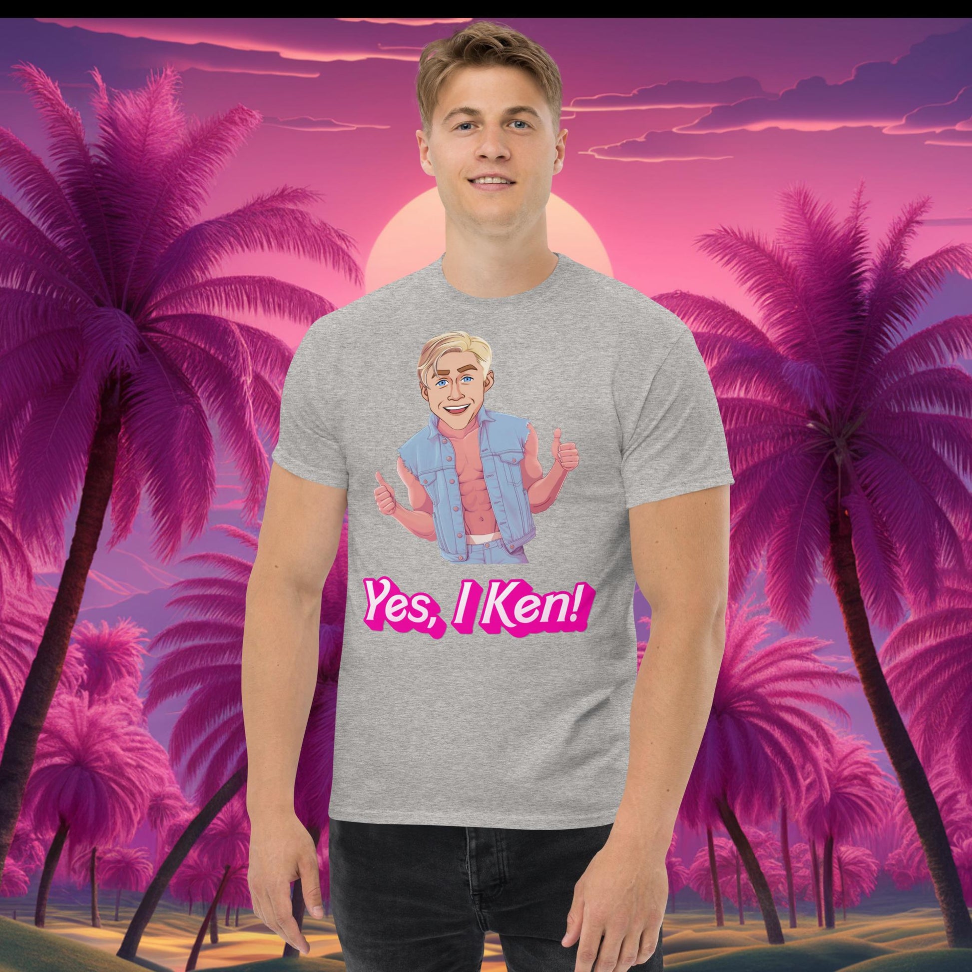 Yes I Ken Yes I can Ryan Gosling Ken Barbie Movie tee Sport Grey T-shirts Barbie Celebrities Ken Movies Ryan Gosling Next Cult Brand