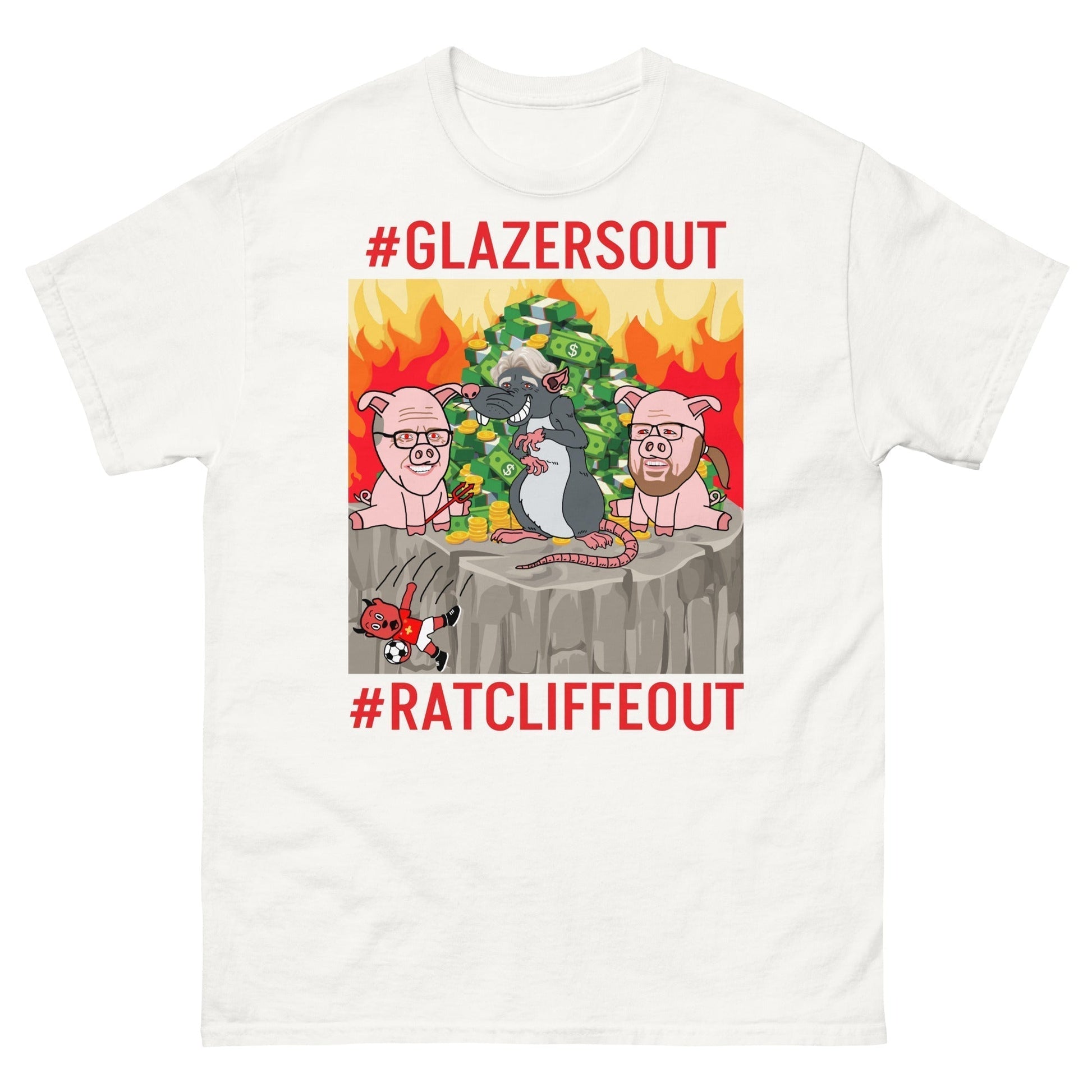 Manchester United Ratcliffe Out, Glazers Out T-shirt, Red Letters, #GlazersOut #RatcliffeOut Next Cult Brand Football, GlazersOut, Manchester United, RatcliffeOut
