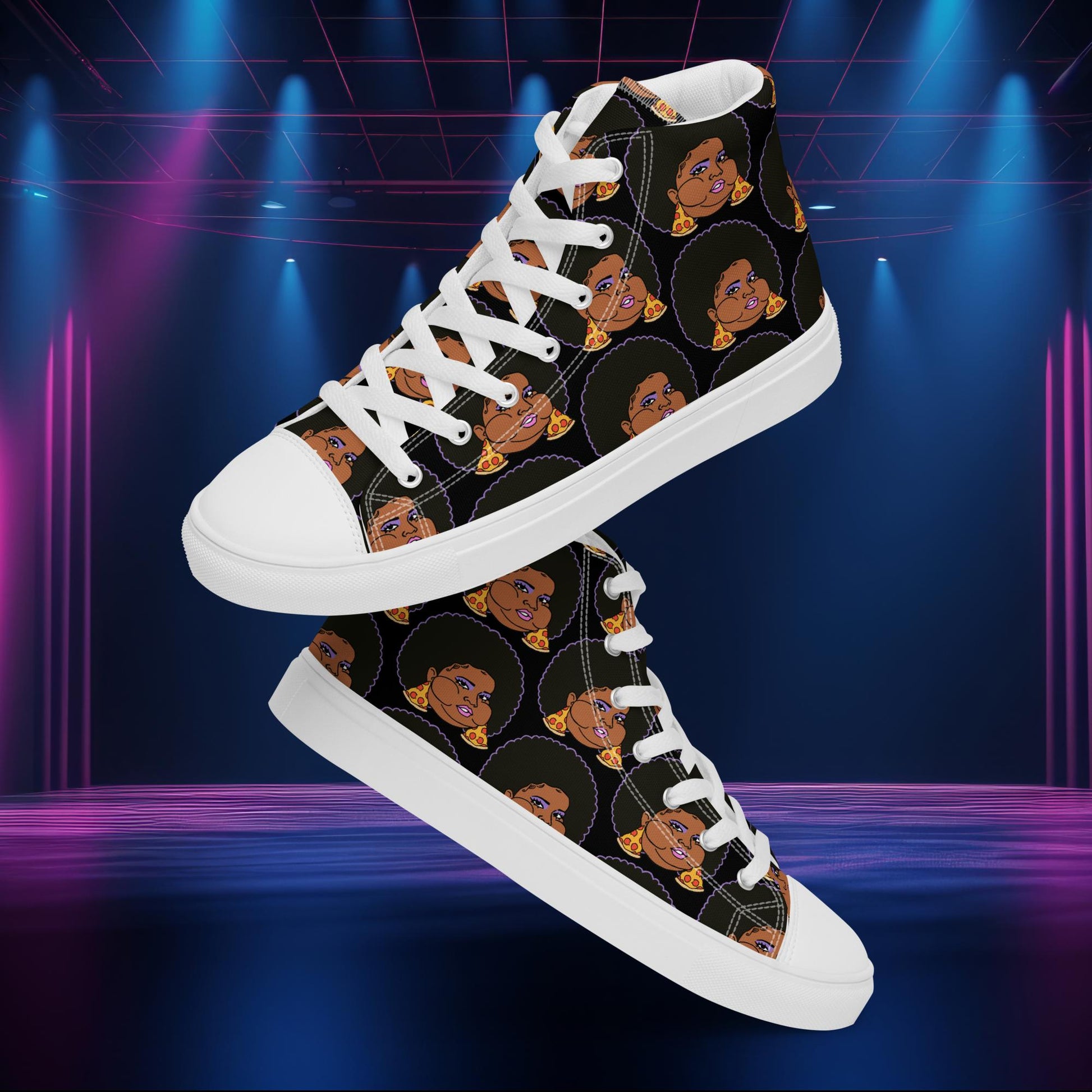 Pizzo Lizzo Pizza Lizzo Merch Lizzo Gift Song Lyrics Lizzo high top canvas shoes Next Cult Brand