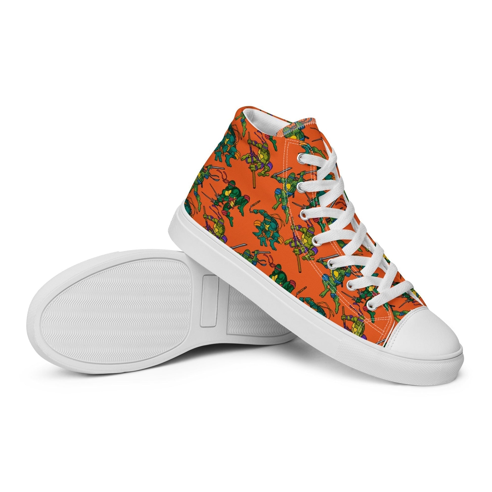 Kylian Mbappe Ninja Turtles funny football/ soccer meme Men’s high top canvas shoes orange Next Cult Brand Football, Kylian Mbappe, Ninja Turtles, PSG