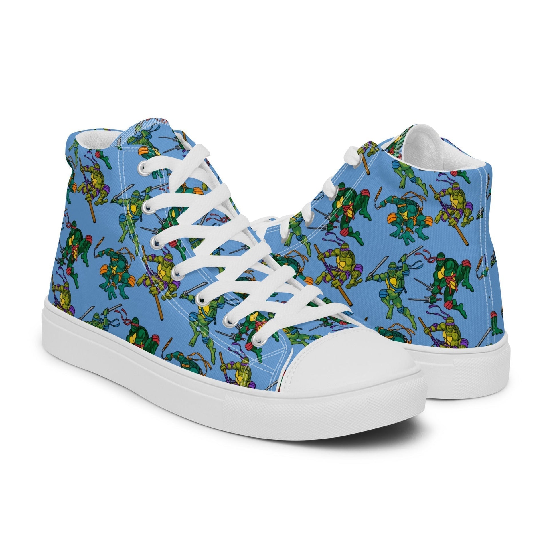 Kylian Mbappe Ninja Turtles funny football/ soccer meme Men’s high top canvas shoes blue Next Cult Brand Football, Kylian Mbappe, Ninja Turtles, PSG