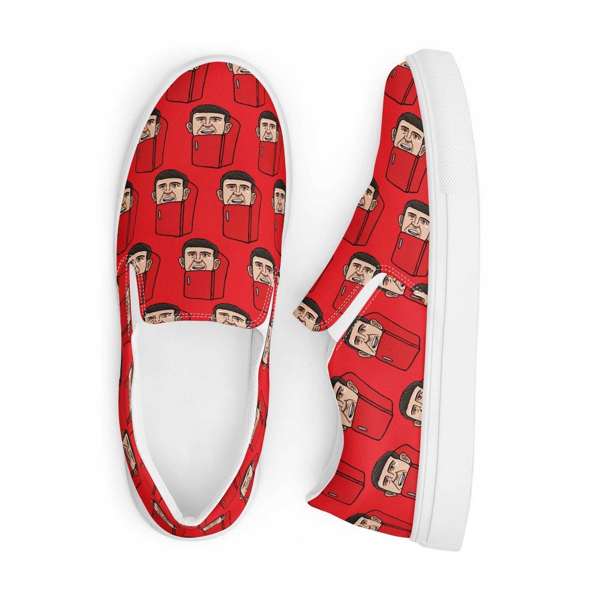 Harry ''The Fridge'' Maguire Manchester United funny football/ soccer meme Men’s slip-on canvas shoes red Next Cult Brand Football, Harry Maguire, Manchester United, The Fridge