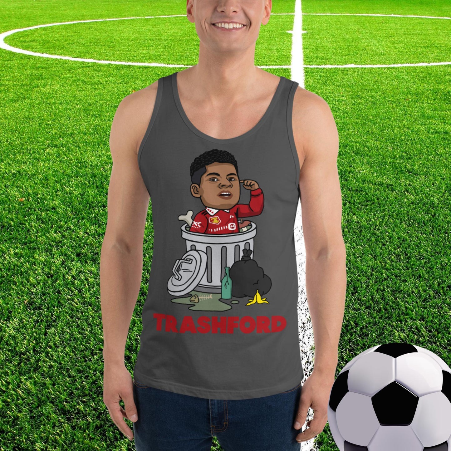 Trashford Marcus Rashford Manchester United Gift Man United Gift Marcus Rashford Tank Top Asphalt Tank Tops Football Manchester United Marcus Rashford Next Cult Brand