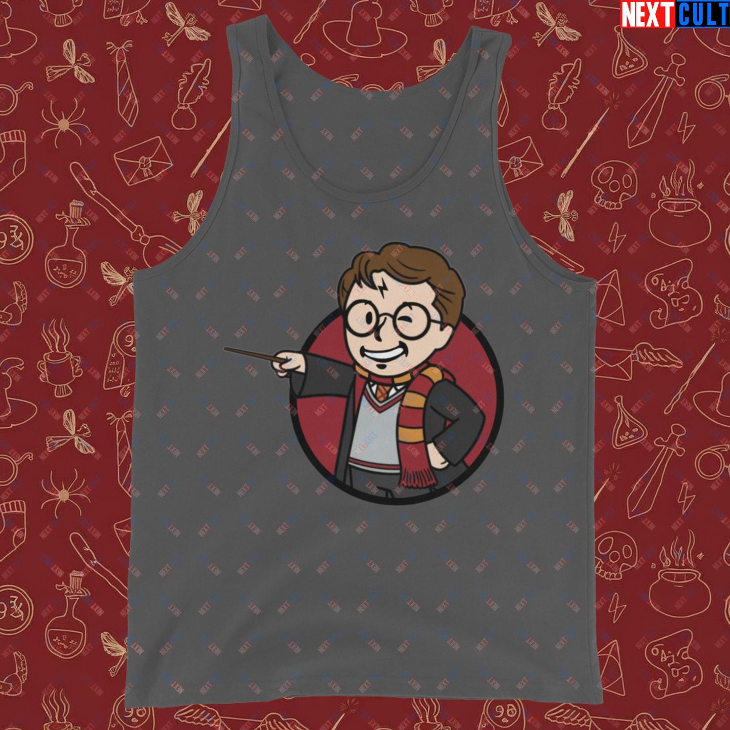 Wizard Boy Harry Potter Vault Boy Fallout Funny Meme Cartoon Mashup Tank Top