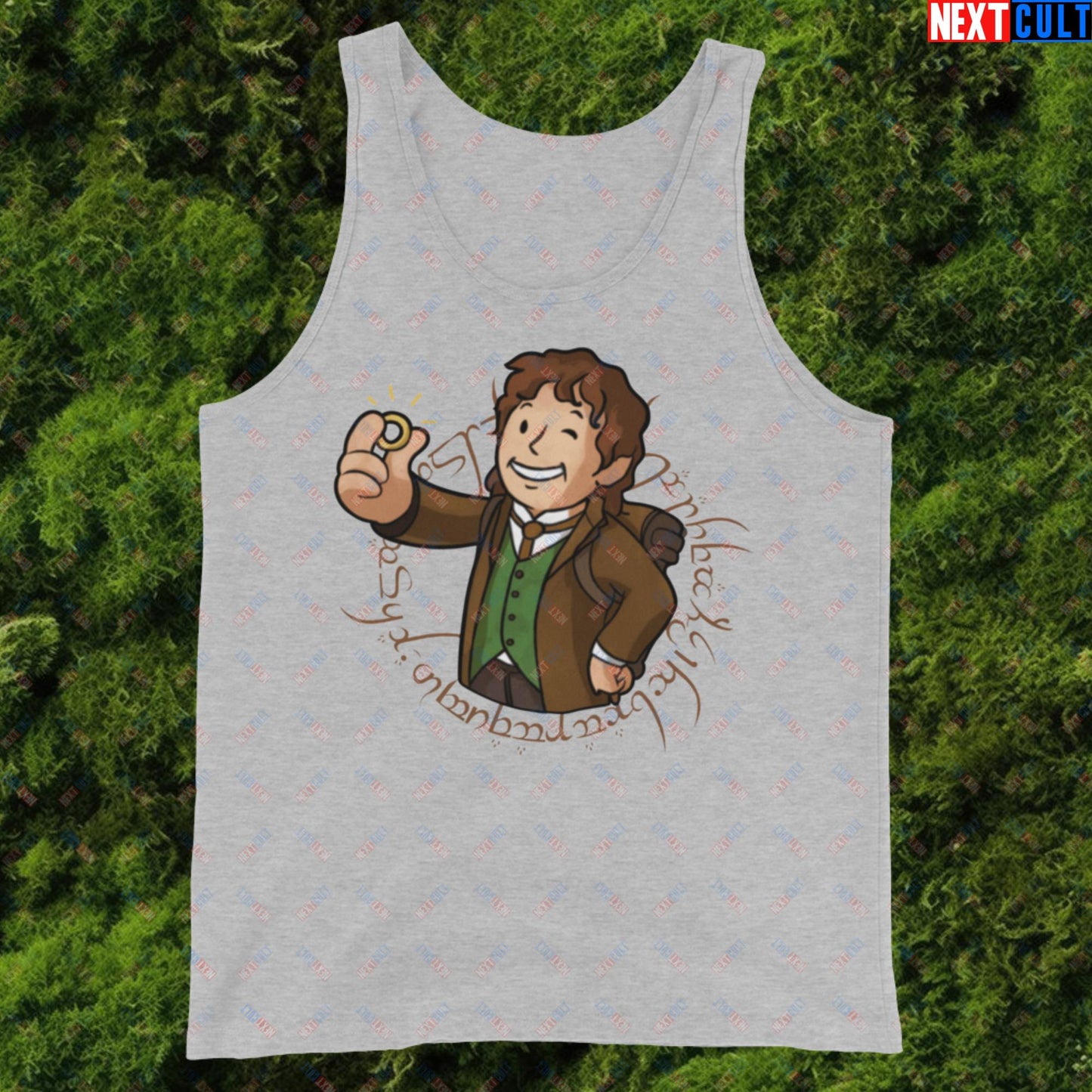 Bilboy Bilbo Baggins Lord of the Rings Vault Boy Fallout Funny Cartoon Mashup Tank Top