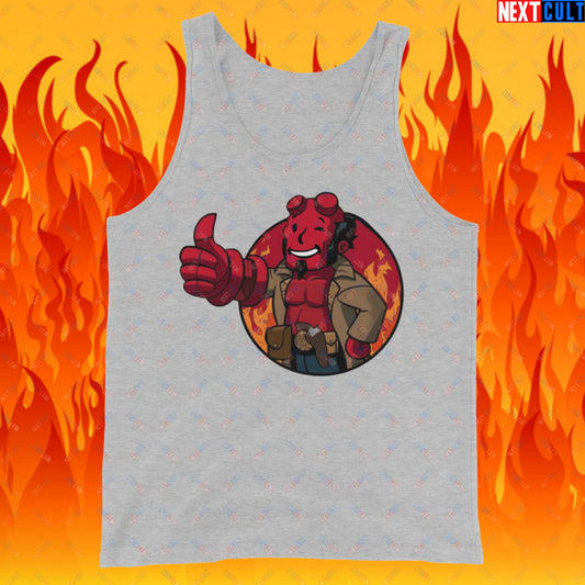 Hellboy Vault Boy Fallout Funny Cartoon Mashup Tank Top