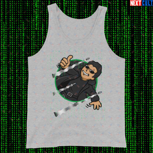 Neo Matrix Vault Boy Fallout Funny Meme Cartoon Mashup Tank Top