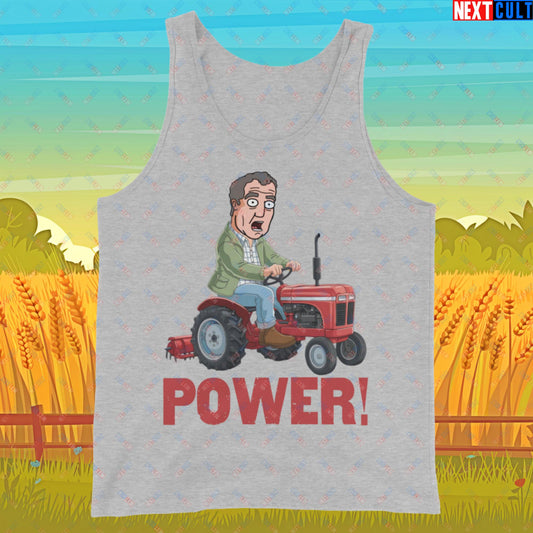 Speed and Power Tractor Jeremy Clarkson's Farm Diddly Squat Grand Tour Top Gear Funny Meme Cartoon Tank Top Athletic Heather Tank Tops Clarkson's Farm Grand Tour Jeremy Clarkson Top Gear TV Shows Next Cult Brand