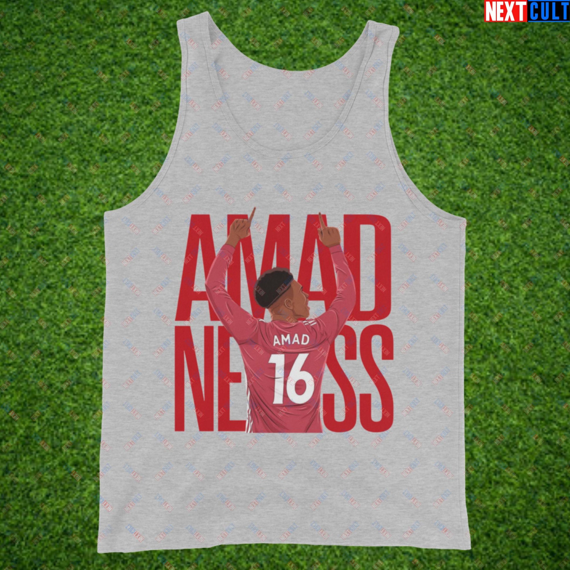 AMADNESS Amad Diallo Manchester United Funny Meme Cartoon Tank Top Athletic Heather Tank Tops Football Manchester United Next Cult Brand