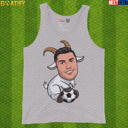 Cristiano Ronaldo Tank Top – Funny GOAT Soccer Muscle Shirt Gift for Portugal Football Fans Athletic Heather Tank Tops Next Cult Brand