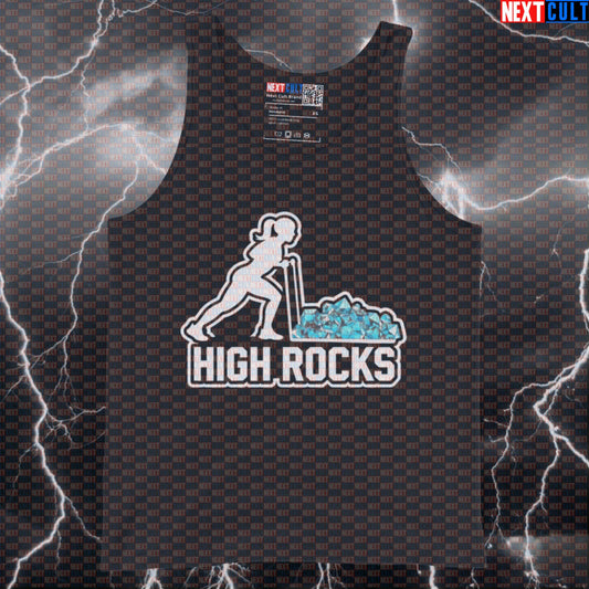 High Rocks Funny Gym Tank Top | HYROX Workout Vest for Female Lifters & Gym Bros Muscle Shirt Tank Tops Fitness Functional Fitness Gym Hyrox Workout Next Cult Brand