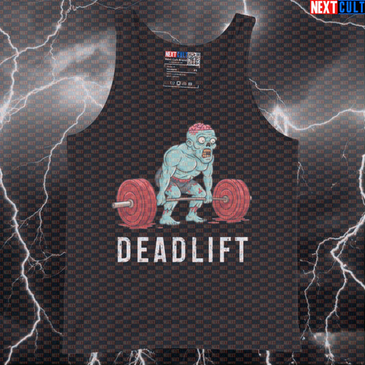 Funny Zombie Deadlift Gym Tank Top | Muscle Shirt For Deadlift Lovers & Leg Day | Fitness Meme Athletic Shirt Tank Tops Bodybuilding Fitness Gym Halloween Leg Day Powerlifting Workout Zombie Next Cult Brand