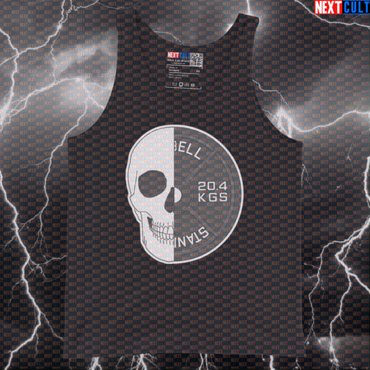 Platehead Gym Tank Top | Skull Design Muscle Shirt For Powerlifters & Weightlifters | Fitness Meme Top Tank Tops Bodybuilding Fitness Gym Halloween Powerlifting Workout Next Cult Brand