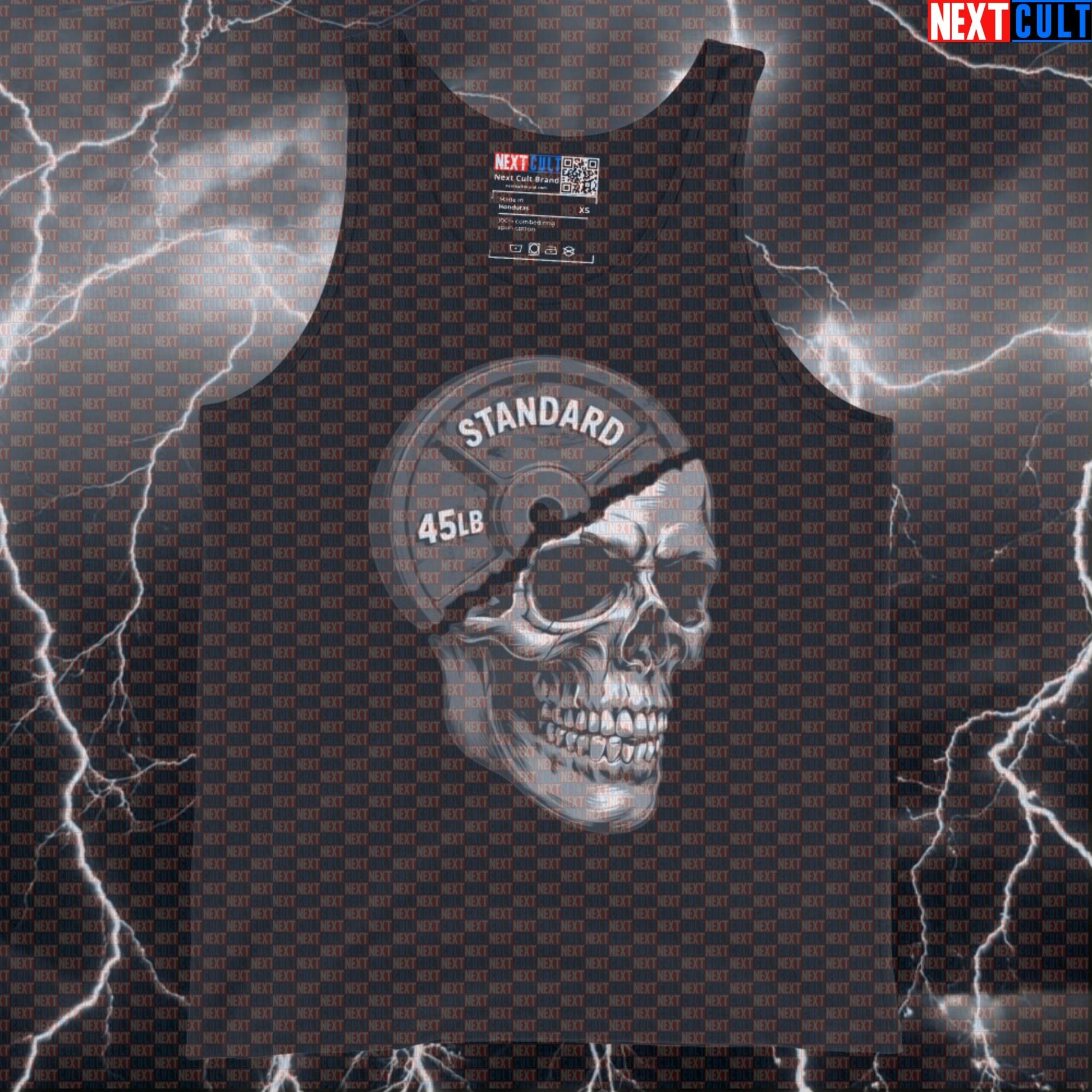 Gymhead Skull Plate Funny Powerlifting Tank Top for Lifters Workout Muscle Shirt Vest Tank Tops Bodybuilding Fitness Gym Halloween Powerlifting Workout Next Cult Brand