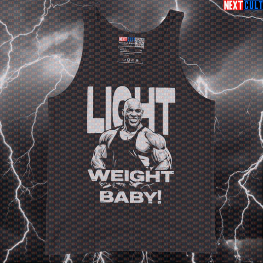 Light Weight Baby Gym Tank Top | Funny Ronnie Coleman Meme Muscle Shirt | Bodybuilding Workout Vest Tank Tops Bodybuilding Fitness Gym Ronnie Coleman Workout Next Cult Brand