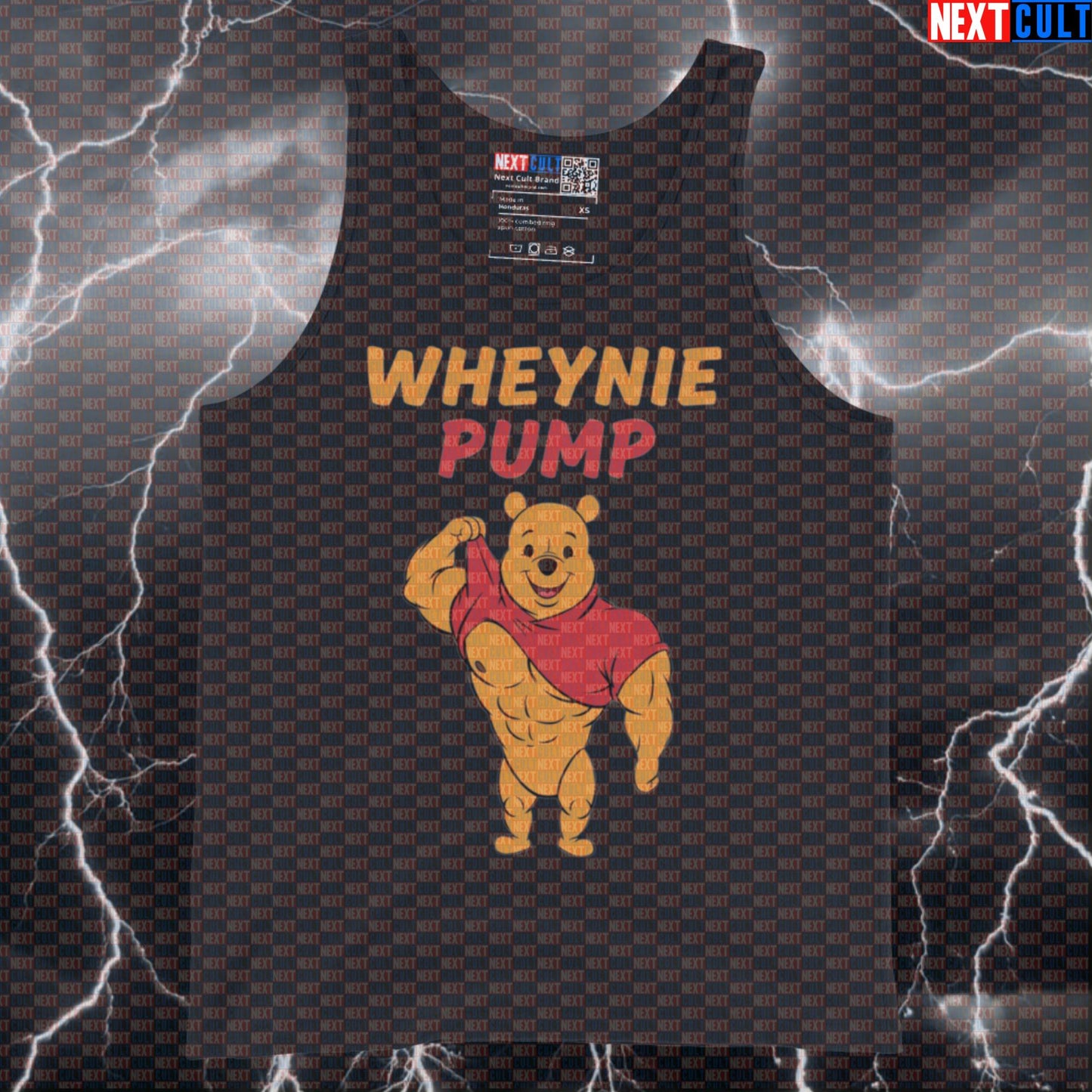 Funny Wheynie The Pooh Gym Tank Top | Bodybuilding Meme Muscle Shirt For Lifters & Gym Bros | Workout Vest Tank Tops Bodybuilding Films Fitness Gym Workout Next Cult Brand