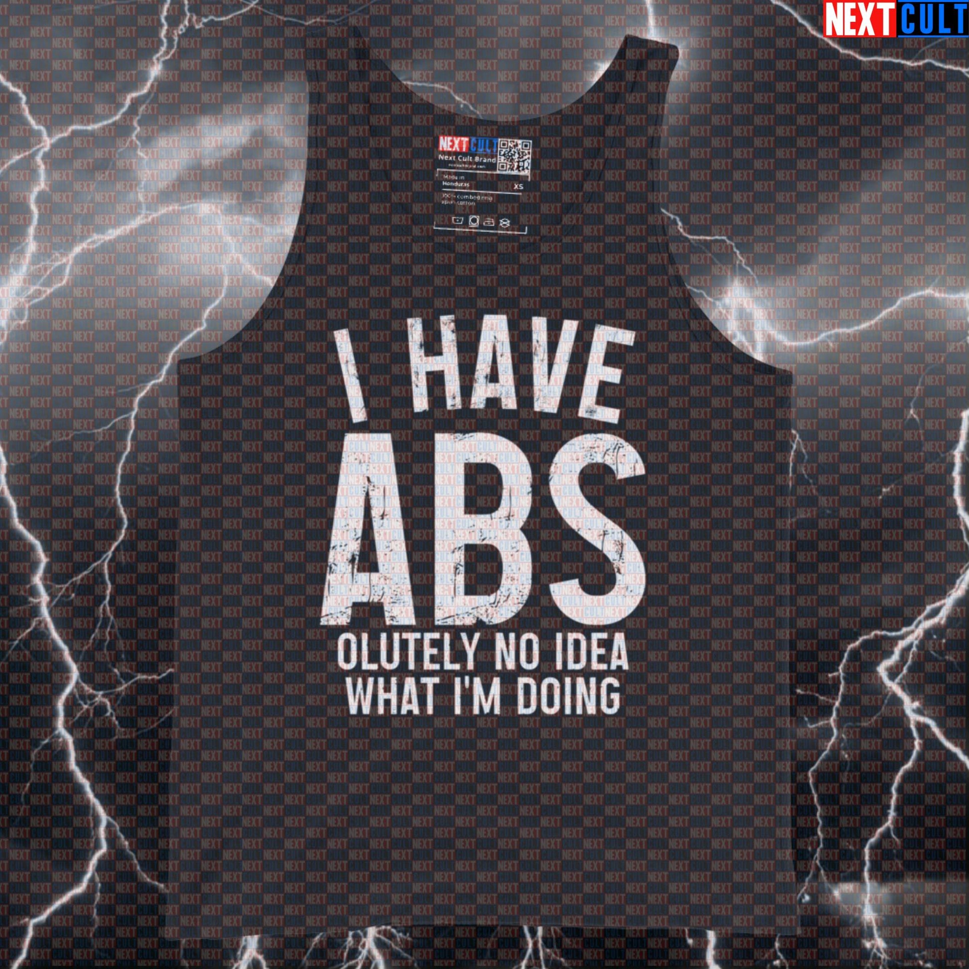 Funny Gym Meme Tank Top | I Have Abs-olutely No Idea Muscle Shirt For Fitness Newbies & Gym Noobs Tank Tops Bodybuilding Fitness Gym Pump Cover Workout Next Cult Brand