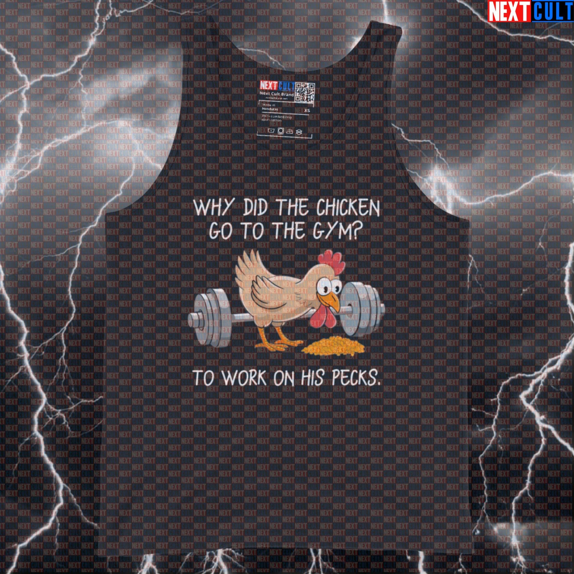 Funny Chicken Gym Tank Top | Why Did The Chicken Go To The Gym Muscle Shirt For Lifters & Gym Bros Tank Tops Bodybuilding Fitness Gym Workout Next Cult Brand
