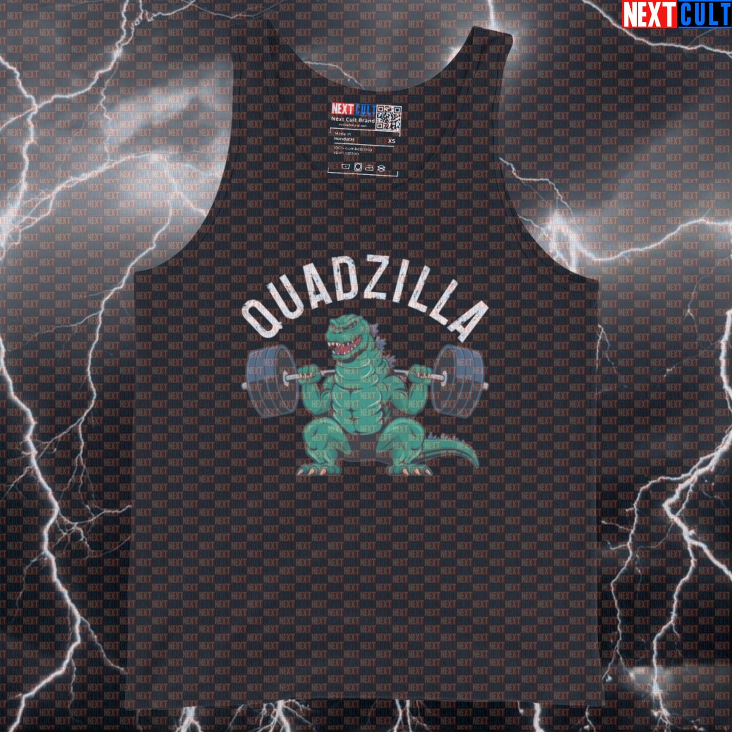 Quadzilla Funny Gym Tank Top | Massive Quads Muscle Shirt For Leg Day | Squatting Meme Athletic Shirt Bodybuilding Fitness Gym Leg Day Powerlifting Workout Next Cult Brand
