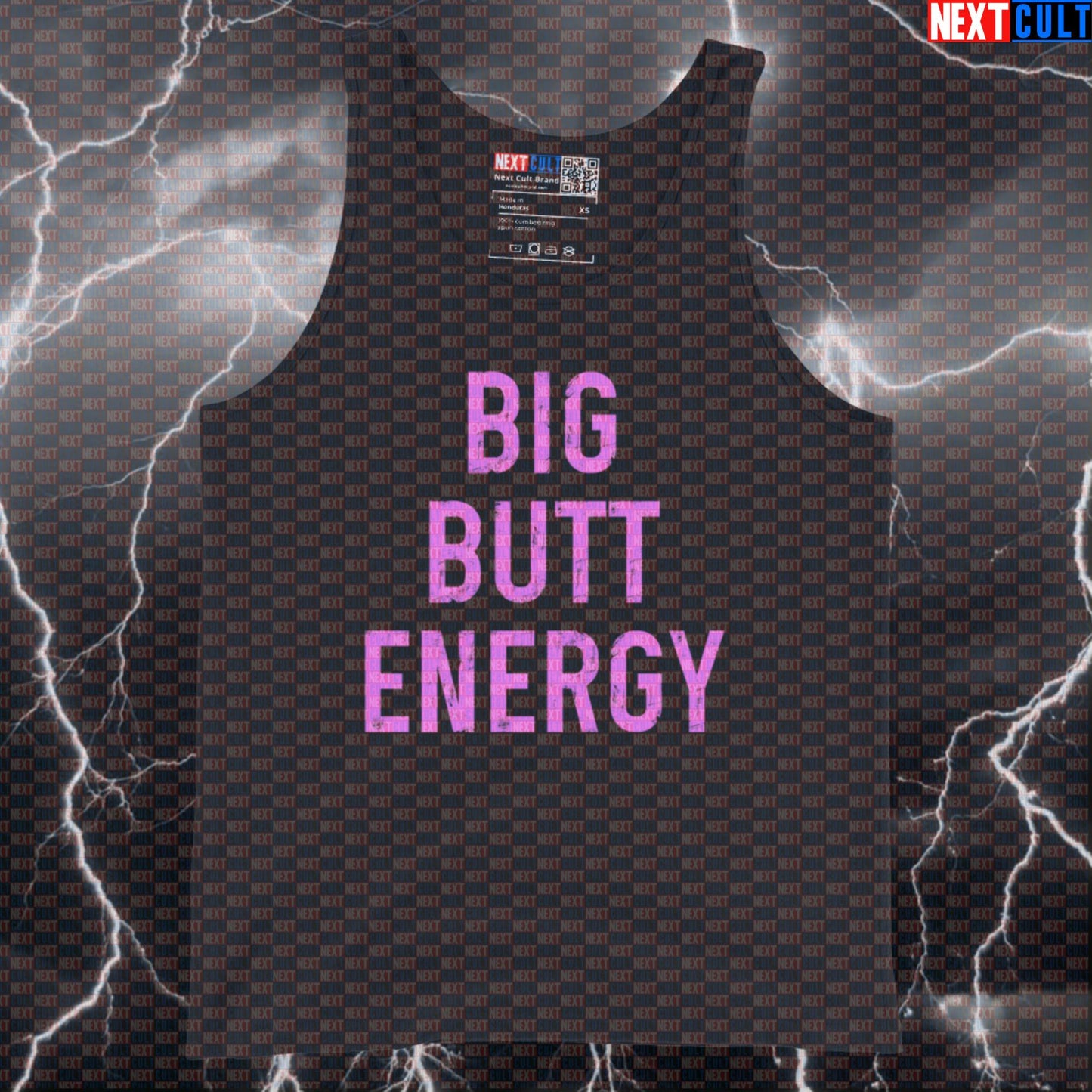 Funny Big Butt Energy Gym Tank Top | Muscle Shirt For Leg Day Lifters & Glute Gains | Fitness Meme Vest Tank Tops Bodybuilding Fitness Gym Leg Day Workout Next Cult Brand