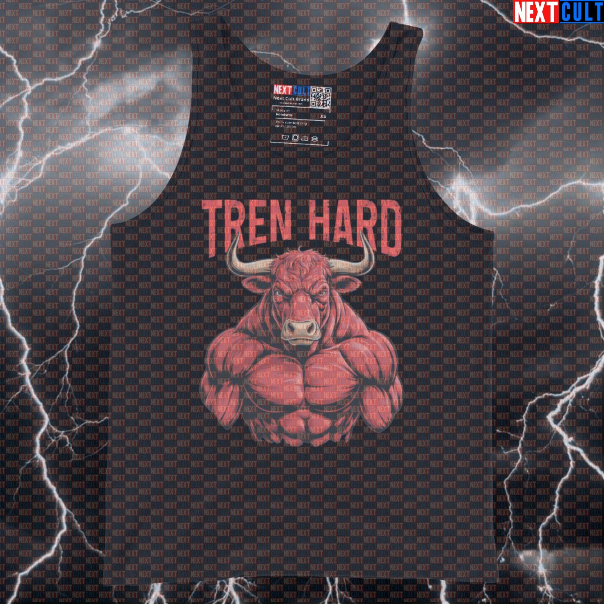 Funny Tren Hard Gym Tank Top | Not Natty Bodybuilding Meme Muscle Shirt | Bull Workout Vest Bodybuilding Fitness Gym Steroids Workout Next Cult Brand