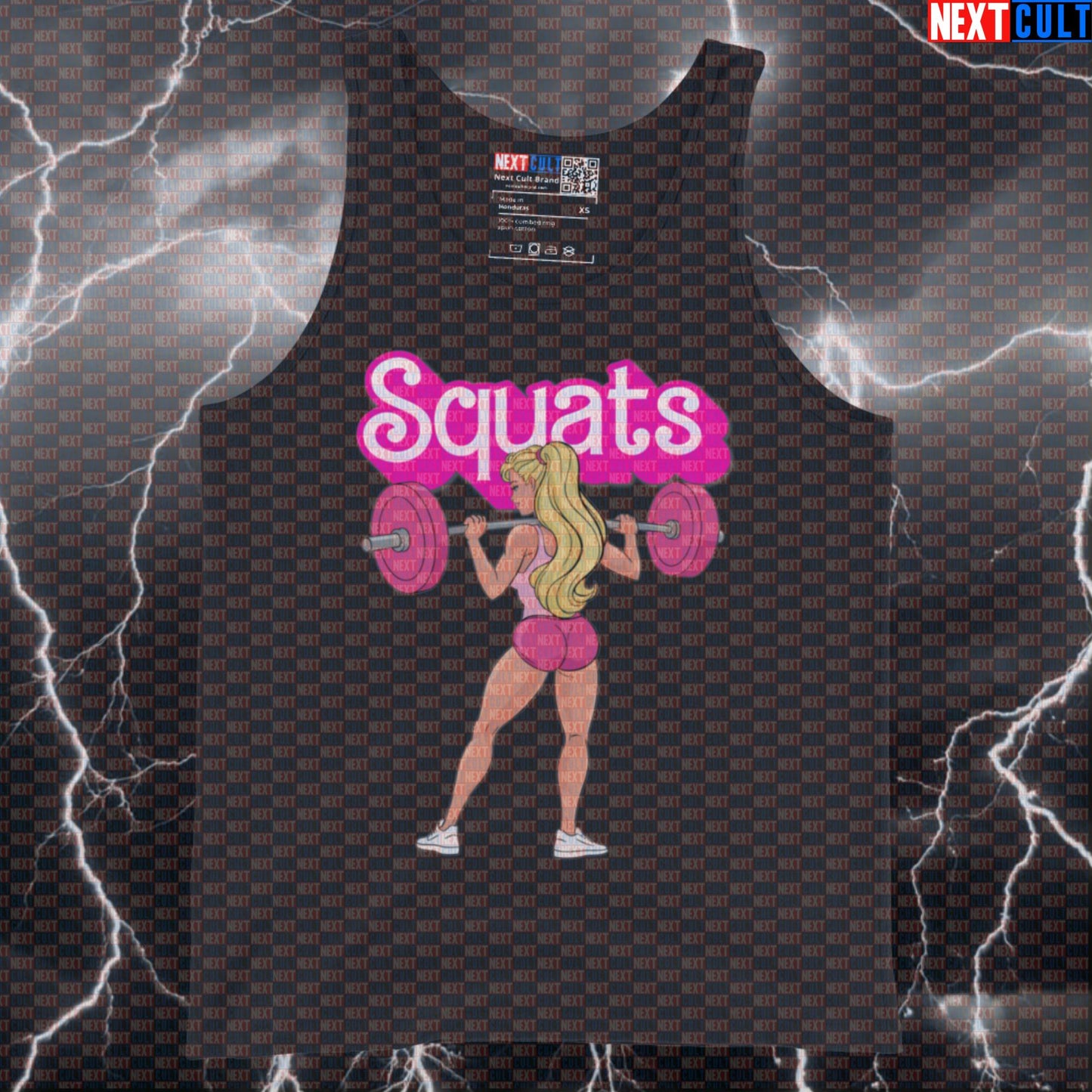 Funny Squats Booty Builder Tank Top | Barbie Gym Meme Muscle Shirt For Leg Day & Strong Women Tank Tops Barbie Bodybuilding Films Fitness Gym Leg Day Powerlifting Workout Next Cult Brand