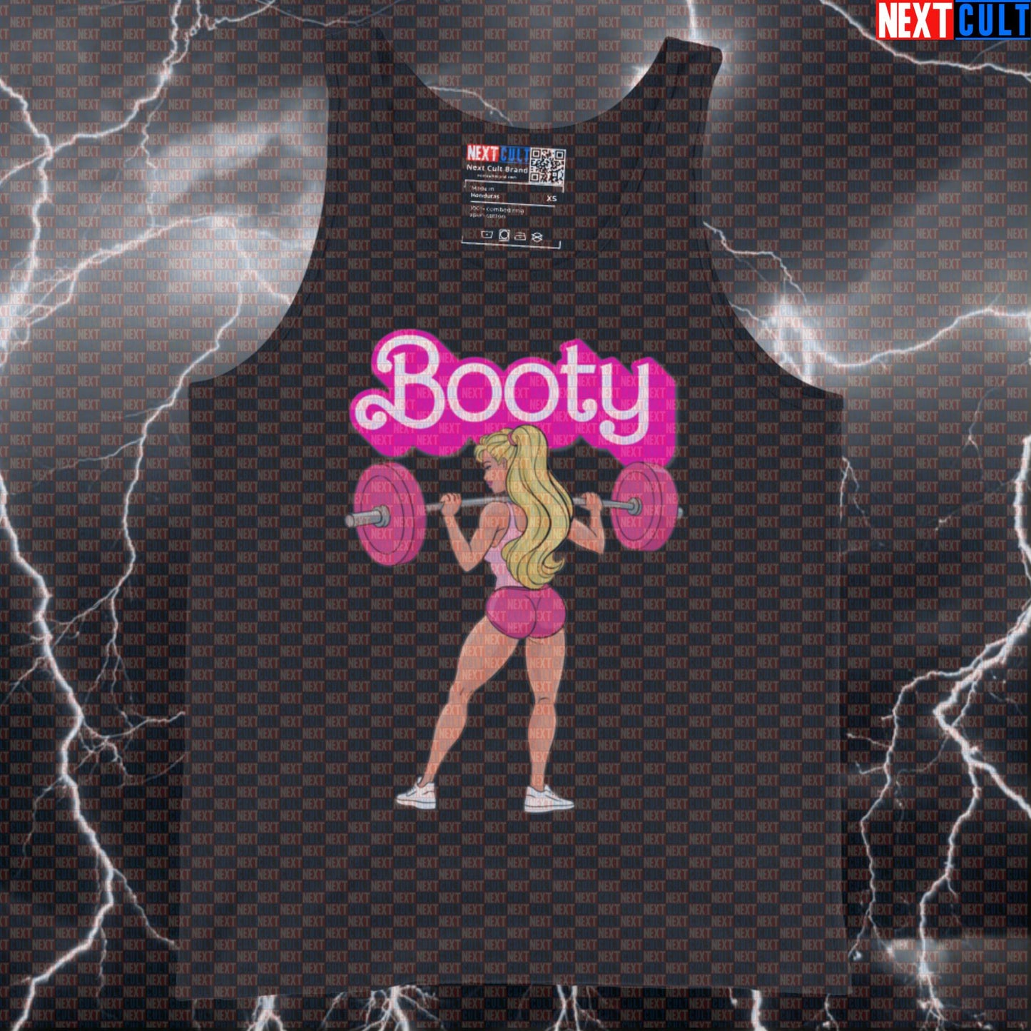 Funny BootyBuilder Gym Tank Top | Muscle Shirt For Leg Day & Squats | Barbie Fitness Meme Athletic Shirt Tank Tops Barbie Bodybuilding Films Fitness Gym Leg Day Powerlifting Workout Next Cult Brand