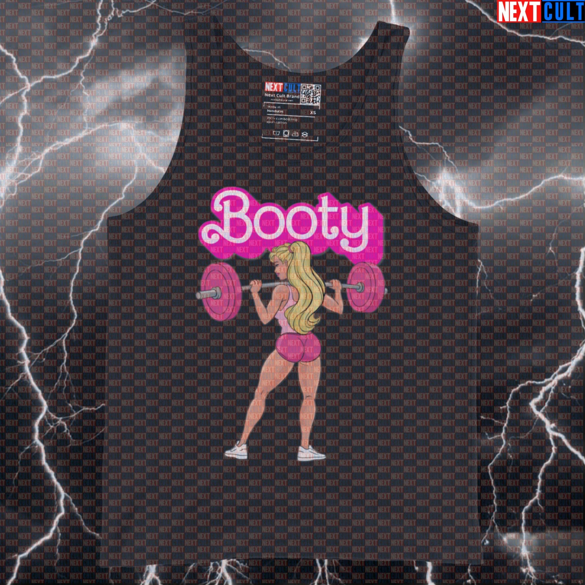 Funny BootyBuilder Gym Tank Top | Muscle Shirt For Leg Day & Squats | Barbie Fitness Meme Athletic Shirt Tank Tops Barbie Bodybuilding Films Fitness Gym Leg Day Powerlifting Workout Next Cult Brand