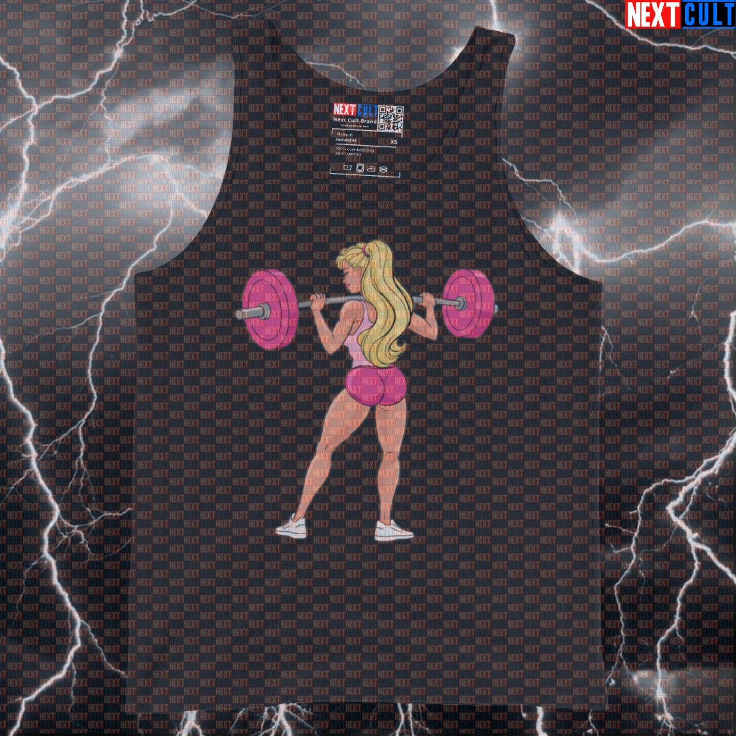Funny Gym Girl Strong Woman Tank Top | Leg Day Squats Meme Muscle Shirt | Barbie Workout Athletic Top Tank Tops Barbie Bodybuilding Films Fitness Gym Leg Day Powerlifting Workout Next Cult Brand